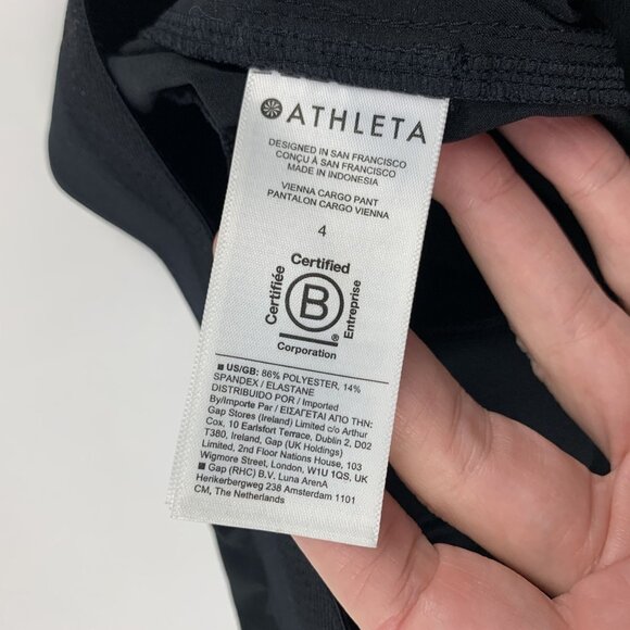 Athleta Black Vienna Cargo Relaxed Straight Leg Pant 4 - Picture 4 of 6